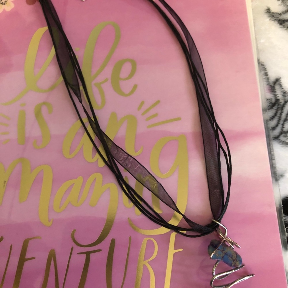 Homemade Wire Wrapped Necklace w/ Purple Stone